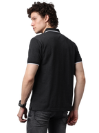 Men's Charcoal Black Classic Half Sleeves Polo T-Shirt