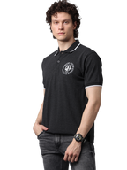 Men's Charcoal Black Classic Half Sleeves Polo T-Shirt