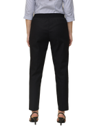 Women's Black Elasticated Slim Fit Formal Trouser